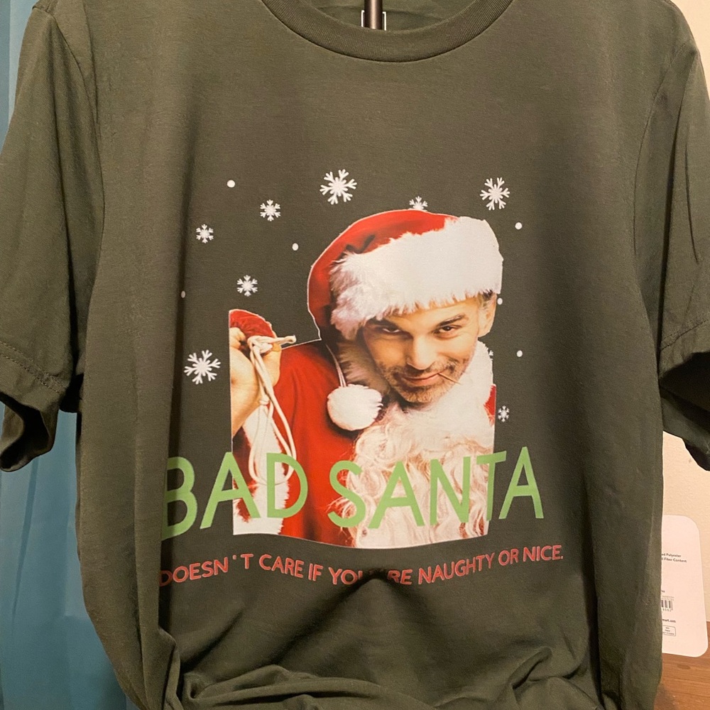 Green 'Bad Santa' Graphic Tee